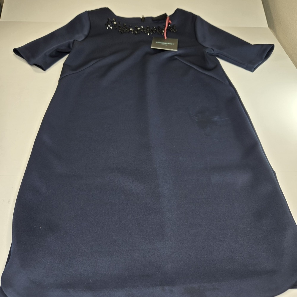 Cynthia Rowley Women's Midnight Blue Black Jewel Accents Dress NWT. Size 10  A12